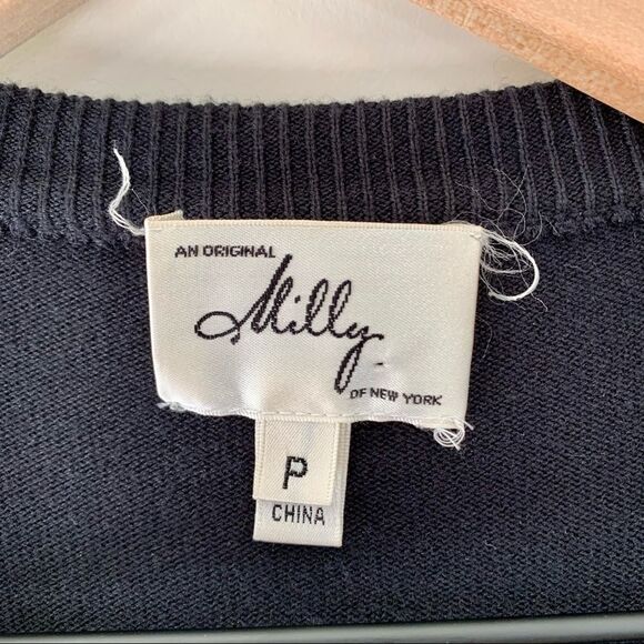 Milly Silk Blend Black & White Button Detail Hook Closure Cardigan, P (X… - Picture 3 of 9